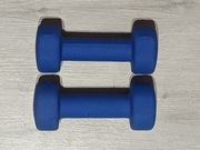 Winylowe hantle gimnastyczne – 2x2 kg – niebieskie – NOWE