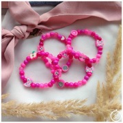 Bransoletka dla dziewczynki, różowa, malinowa