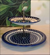 Patera na ciasto ceramiczna 2 w 1 166a ceramika Z.C. Bolesławiec Z.C.B.