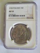 10 zł 1938 Piłsudski NGC AU 53 Rzadki rocznik