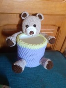 Miś  szydelkiem robiony organizer