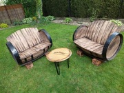 Fotele, meble z beczek, dąb, 