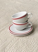 H&M filiżanki białe czerwony pasek 220 ml 2 szt