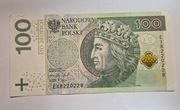 100 zł nrEX8220228,14 grudnia 2018 r.Stan zdjecia.Radar