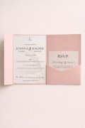 Zaproszenia ślubne personalizowane kieszonkowe | eleganckie różowe | RSVP
