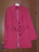 Płaszcz wiosna/lato typu trencz fuksja/amarant 38