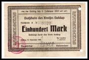 Gołdap - Goldap, Kreis, 13.11.1918, 100 Mk, letter A (Geiger 187.03a)