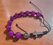 Damski różaniec/bransoletka na rękę z krzyżykiem i Matką Bożą