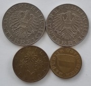 Austria - szylingi 10, 10 1 + 50 groszy - zestaw 4 monet