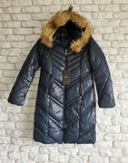 GLAKATE R. S NOWY CIEPŁY SOLIDNY PŁASZCZ ZIMOWY GRANAT