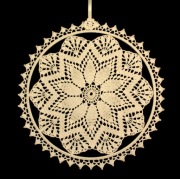 Zawieszka ozdoba na okno szydełkowa 29cm ecru (Z111)