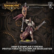 Warmachine High Exemplar Cyrenia - częściowo złożony, podkład.