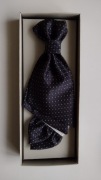 Musznik chłopięcy/krawatka granatowa + poszetka.