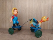Zabawka PRL - chłopiec i gęś na mechanizm Palart Wrocław