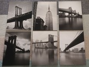 Obrazki NOWY JORK na płycie zestaw 6 sztuk (6x Gronby z IKEA)