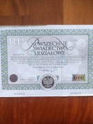 Powszechne świadectwo udziałowe AC1525416
