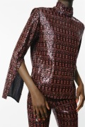 Zara cekinowy top z ozdobnymi rozcięciami XS
