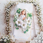 Kartka, ręcznie robiona, Komunia, dziewczynka 