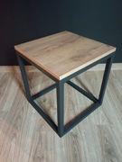 Stolik LOFT industrialny 50x50x40 dąb złoty Craft 