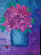 A. Maj. OBRAZ OLEJNY Fiołki 40x30 cm kwiaty