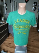 Superdry t-shirt męski M zielony melanż Leader