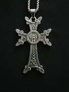 Naszyjnik krzyż ormiański Chaczkar,wisiorek z  łańcuszkiem 