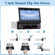 Radio samochodowe z ręcznie wysuwanym ekranem dotykowym, 7-cali mikrofon