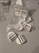 Klamra do plecaka torby dociągająca / luzująca 8 sztuk białe 25mm