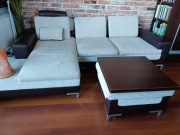 Narożnik Bizzarto z funk. spania & pufą/stolikiem