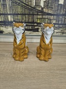 Ceramiczne figurki tygrysów – para, dekoracyjne / skarbonki