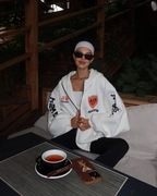 Bluza oversize damska RACING z nadrukiem – biała / czarna