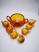 Podlasek Huta Zawiercie stare kolorowe szkło bola do ponczu 