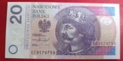 Banknot 20 zł radar 