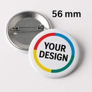 Przypinki / Butony 56 mm z Twoim projektem – 100 szt.