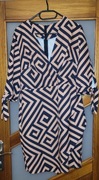 Elegancka sukienka rozm 42 wzór geometryczny