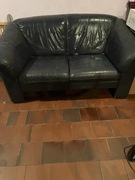 2 osobowa kanapa skóra granat 