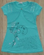 Bluzeczka tunika z krótkim rękawem rozmiar 152