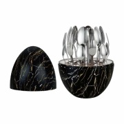 Zestaw sztućców 24 el ROSA BELLA stal nierdzewna włoski design komplet