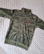 Rozpinana bluza moro chłopięca 152 khaki wojskowa stójka bawełna
