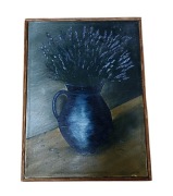 Obraz olejny na płótnie z 1990 Lawenda w wazonie