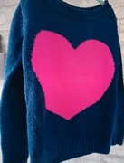 Sweterek 6lat granatowo-różowy 