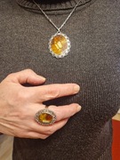 PIERŚCIEŃ I MEDALION BURSZTYN BAŁTYCKI 