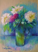 KWIATY W WAZONIE 46x34cm pastel 