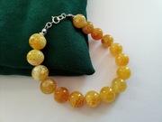 Srebrna bransoletka z miodowym agatem. Srebro 925.