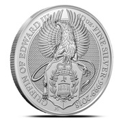 10 FUNTÓW - (pounds) 2018 r. 10 uncji (oz), Ag 999, st. menniczy.