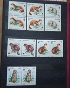 Znaczki polskie Fi 2798-03 chronione zwierzęta futerkowe stan** 1984 pary