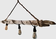 Lampa drewniana wisząca, rękodzieło