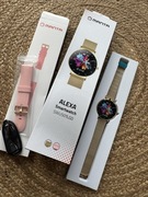 Smartwatch MANTA Alexa Lux Złoty pasek różowy zegarek biżuteria boho viral