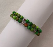 *Dje* Bransoletka - jaspis cesarski zielony, stal