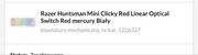 Klawiatura Razer mini huntsman clicky Mercury red 60%